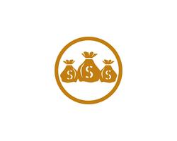 Ilustración de vector de plantilla de icono de bolsa de dinero