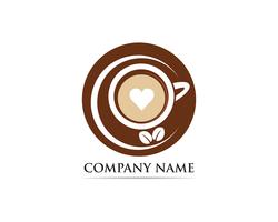 Taza de café Logo plantilla vector icono