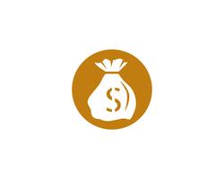 Ilustración de vector de plantilla de icono de bolsa de dinero