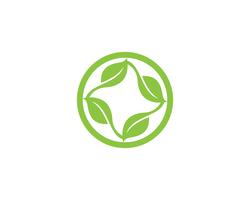 Logotipos de vector de elemento de naturaleza de hoja verde ecología