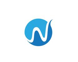 W Letter Water wave Logo Template vector illustration