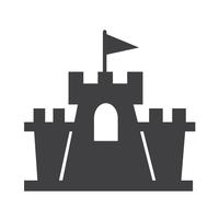 icono de castillo símbolo de signo vector