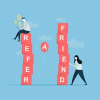 Refer a friend banner template vector