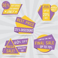 Set of sale labels and banner. Colorful design. vector