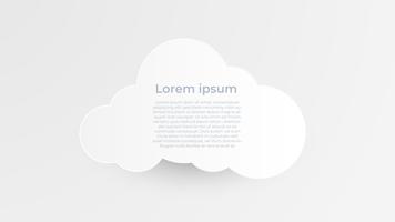 Minimalistic design paper art with cloud on white and grey background vector