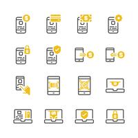 Online payment icon set.Vector illustration