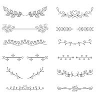 Hand drawn dividers set vector