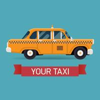 Yellow taxi cab design element vector