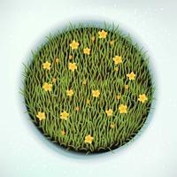 Green spring grass round design element vector