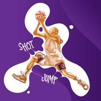 basketball jump shot paint vector