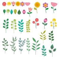 flower icon set element collection vector