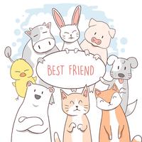 CAT, COW, PUPPY, DUCK, PIG, CHIPMUNK, RABBIT AND THE BEAR FRIENDS 