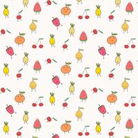 Cute Fruits Pattern Background. Vector Illustration.