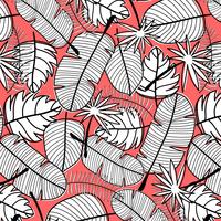 Tropical Pattern Background. Hand Drawn Vector Illustration.