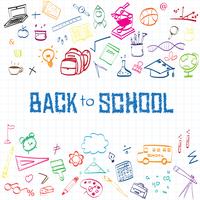 Back to school, Education concept background with line art icons and symbols vector