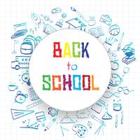 Back to school, Education concept background with line art icons and symbols vector