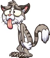 Skinny cartoon cat vector