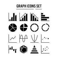 Icono de gráfico y diagrama en diseño de glifo vector