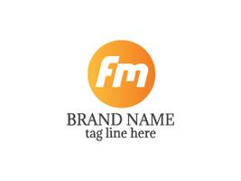 Logo de FM carta logo vector