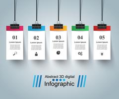 Ejemplo del vector del estilo de la papiroflexia de Infographics del negocio. Pin, cl