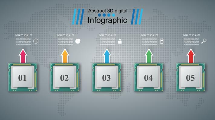 Computer chip. Business infographic.