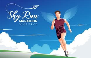 Marathon Running Theme Art vector
