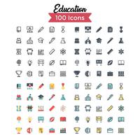 vector conjunto de iconos de educación