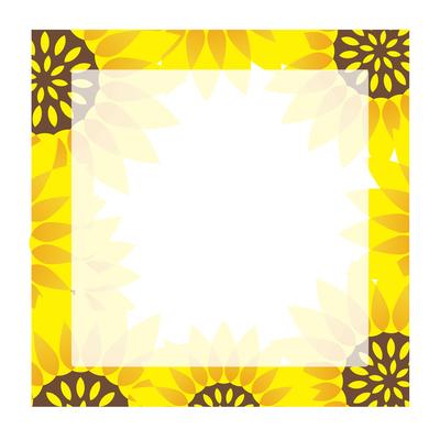 Square sunflower frame with text space.