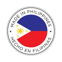 Hecho en el icono de la bandera de Filipinas. vector