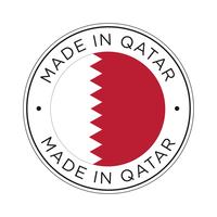 Hecho en el icono de la bandera de Qatar. vector