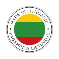 Made in Lithuania flag icon. vector