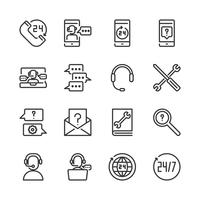 Call center and support icon set.Vector illustration vector