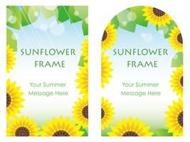 Set of two sunflower frames.  vector