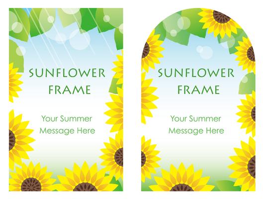 Set of two sunflower frames. 