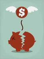 Broken Piggy bank vector