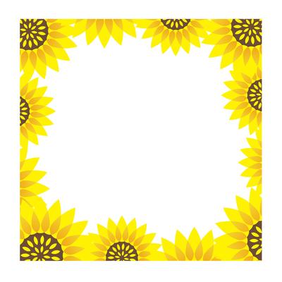 Square sunflower frame with text space. 