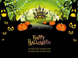 Happy Halloween vector illustration with text space.