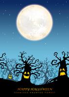 Happy Halloween seamless haunted forest with text space. vector