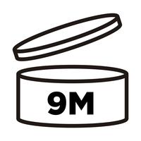 9 Month. Period after opening, PAO symbol, expiration date icon. vector