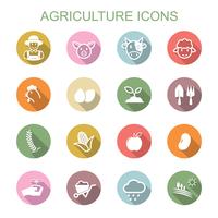 agriculture long shadow icons vector