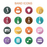 band long shadow icons vector