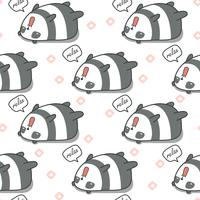 Seamless panda is lazy pattern. vector