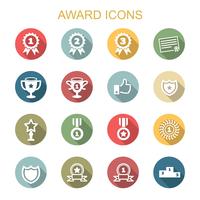 award long shadow icons vector