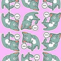 Seamless puzzled cute cat pattern. vector