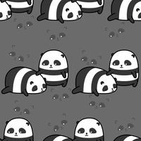 Seamless 2 cute pandas pattern. vector