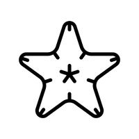 Starfish vector, tropical related line style icon vector