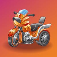 Vector motor tricycle in cartoon style.