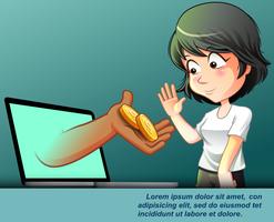 Online financial service concepts in cartoon style. vector