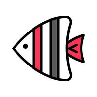 Vector de peces de mar, icono de estilo relleno relacionado tropical