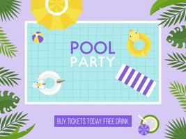 Pool party, Top view Swimming pool vector